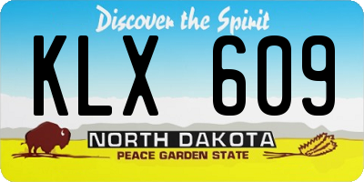 ND license plate KLX609