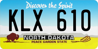 ND license plate KLX610