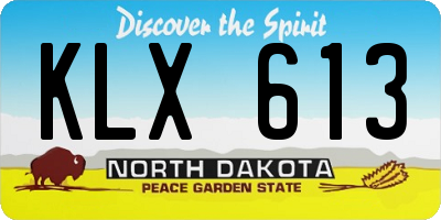 ND license plate KLX613