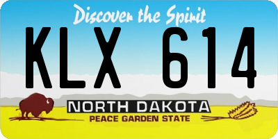 ND license plate KLX614