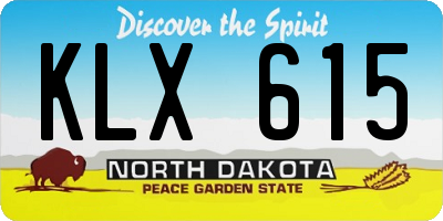 ND license plate KLX615