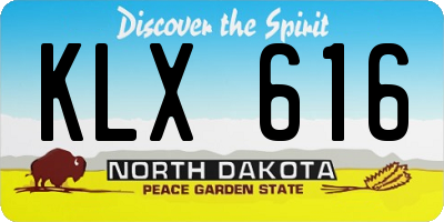 ND license plate KLX616
