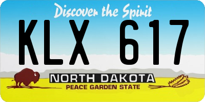 ND license plate KLX617