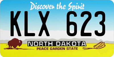 ND license plate KLX623