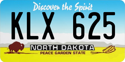 ND license plate KLX625