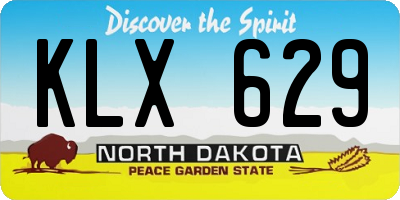 ND license plate KLX629
