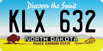 ND license plate KLX632