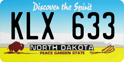 ND license plate KLX633