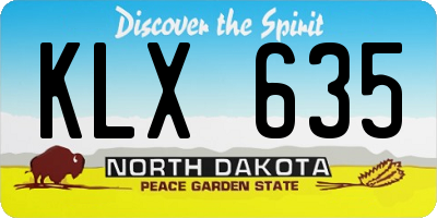 ND license plate KLX635