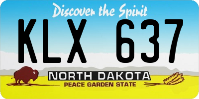 ND license plate KLX637