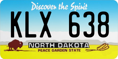 ND license plate KLX638