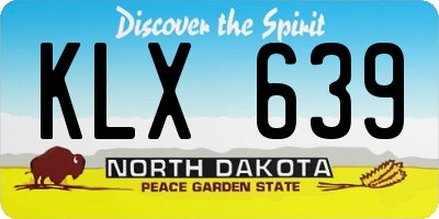 ND license plate KLX639