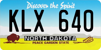 ND license plate KLX640
