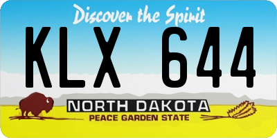 ND license plate KLX644