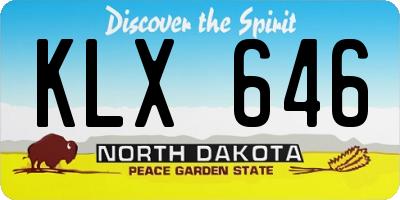 ND license plate KLX646