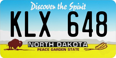 ND license plate KLX648