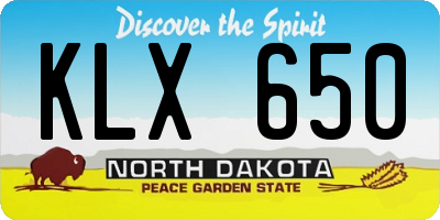 ND license plate KLX650