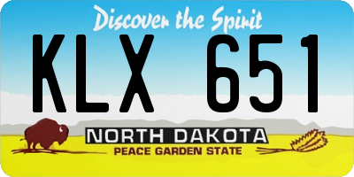 ND license plate KLX651