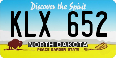 ND license plate KLX652
