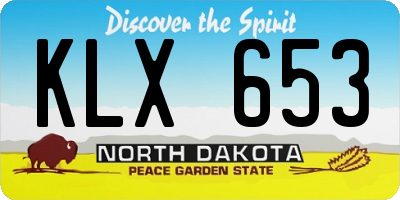 ND license plate KLX653