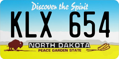 ND license plate KLX654