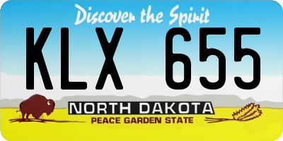ND license plate KLX655