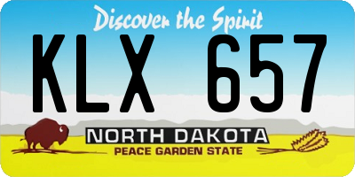 ND license plate KLX657