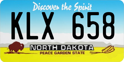 ND license plate KLX658