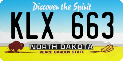ND license plate KLX663