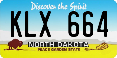 ND license plate KLX664