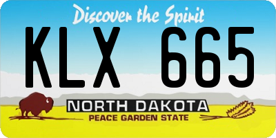 ND license plate KLX665