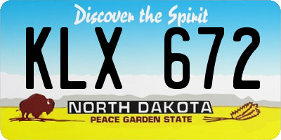 ND license plate KLX672