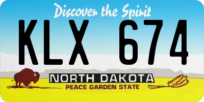 ND license plate KLX674