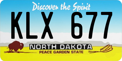 ND license plate KLX677