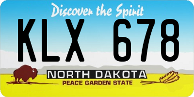ND license plate KLX678