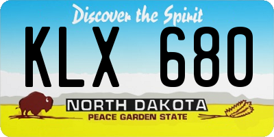 ND license plate KLX680