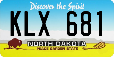 ND license plate KLX681