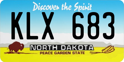 ND license plate KLX683