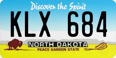 ND license plate KLX684