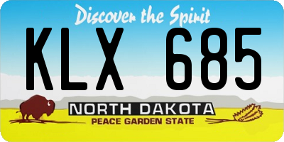 ND license plate KLX685
