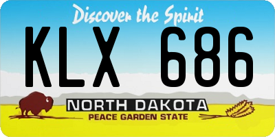 ND license plate KLX686