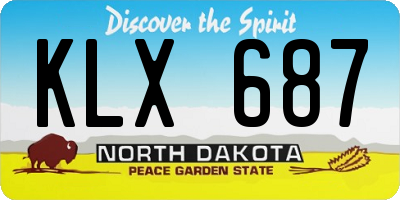 ND license plate KLX687