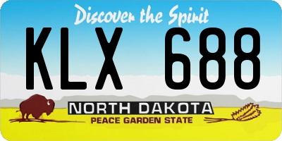 ND license plate KLX688