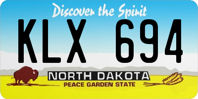 ND license plate KLX694