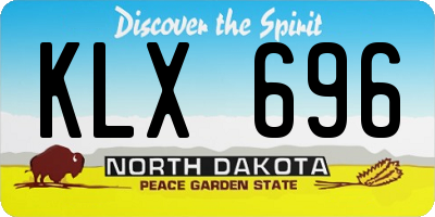 ND license plate KLX696
