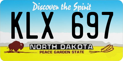 ND license plate KLX697