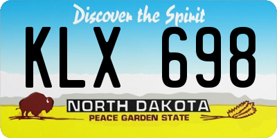 ND license plate KLX698