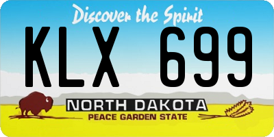 ND license plate KLX699