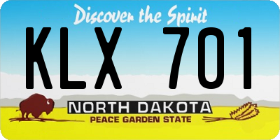 ND license plate KLX701