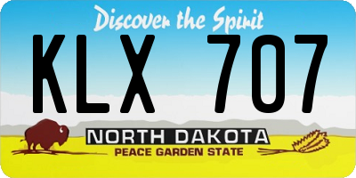 ND license plate KLX707